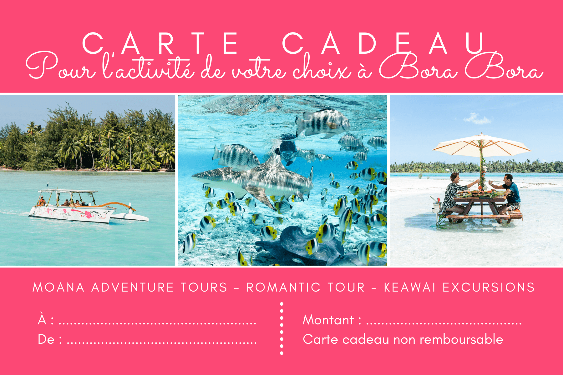 Carte cadeau nominative Romantic Tour